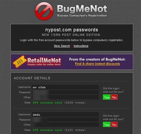 nudostar login|BugMeNot: share logins.